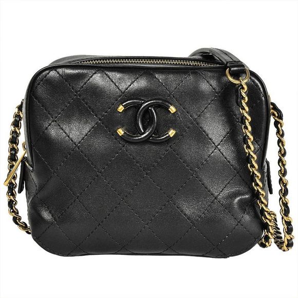 CHANEL | Bags | Chanel Matelasse Chain Shoulder Bag Leather Black 8 ...